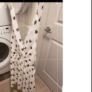 White with black hearts flowy dress